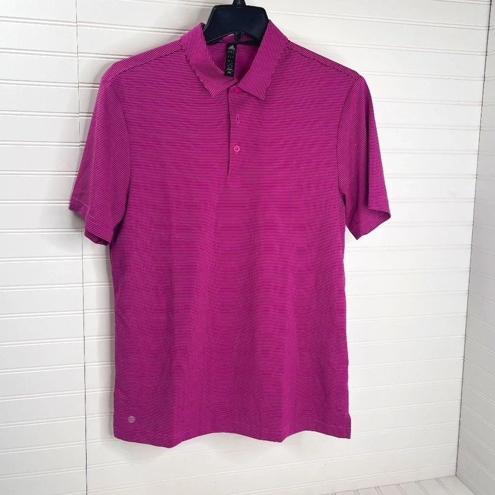 NWT adidas Men's Ottoman Stripe Golf Polo Shirt Small